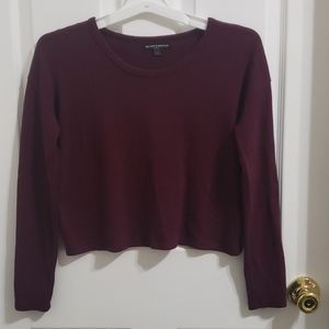Brandy Melville Maroon Cropped Sweater One Size